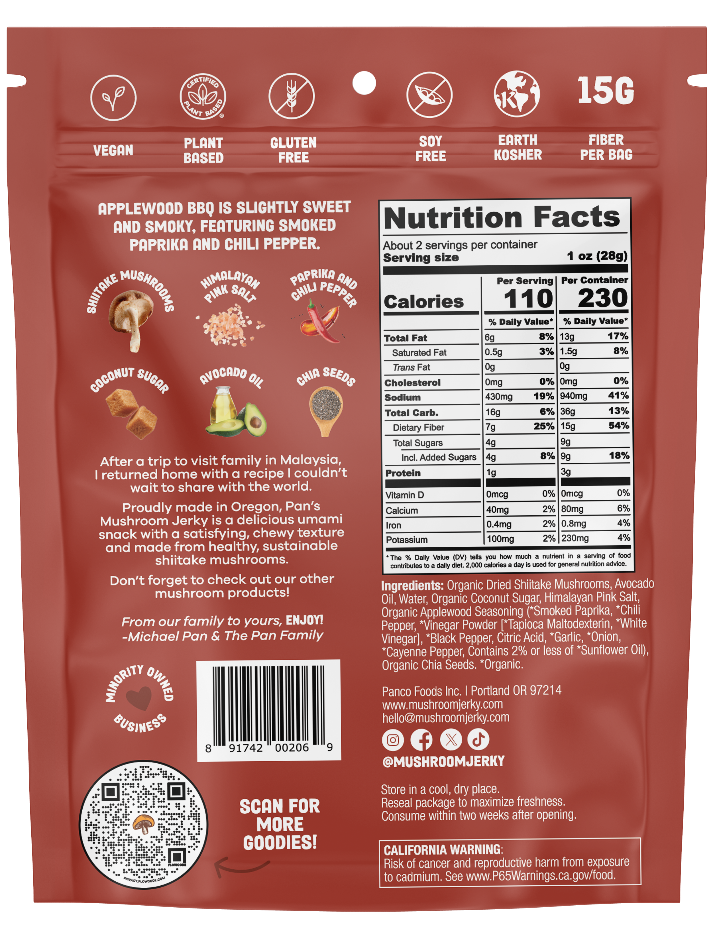 Applewood BBQ Mushroom Jerky