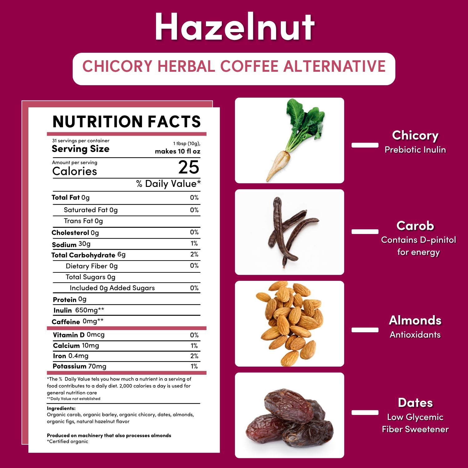Hazelnut Chicory Herbal Coffee