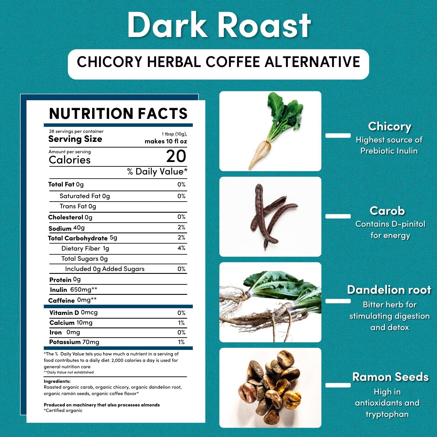 Dandelion Dark Roast Herbal Coffee